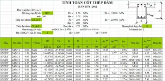 Phần mềm tính thép theo tcvn 5574:2012